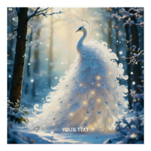 Poster Imaginaire Cute Neige Blanc Peacock
