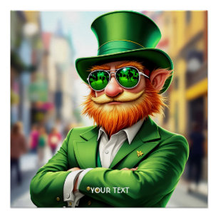 Poster Imaginaire Cute Sharp habillé Leprechaun