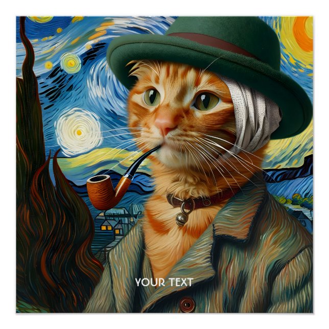 Poster Imaginaire Cute Van Gogh Casquette (Devant)