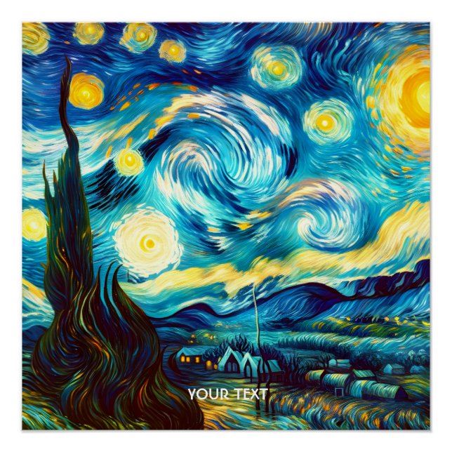 Poster Imaginaire Cute Van Gogh inspiré (Devant)