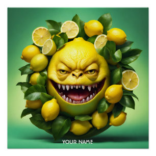 Poster Imaginaire Cute Vivid Citron drôle Créature