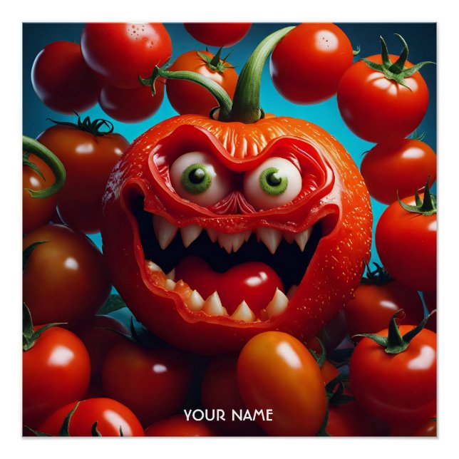 Poster Imaginaire Cute Vivid Tomate drôle Créature (Devant)