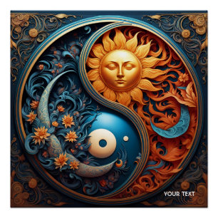 Poster Imaginaire Cute Vivid Yin-Yang Jour Nuit