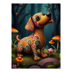 Poster Imaginaire Dachshund Puppy Art
