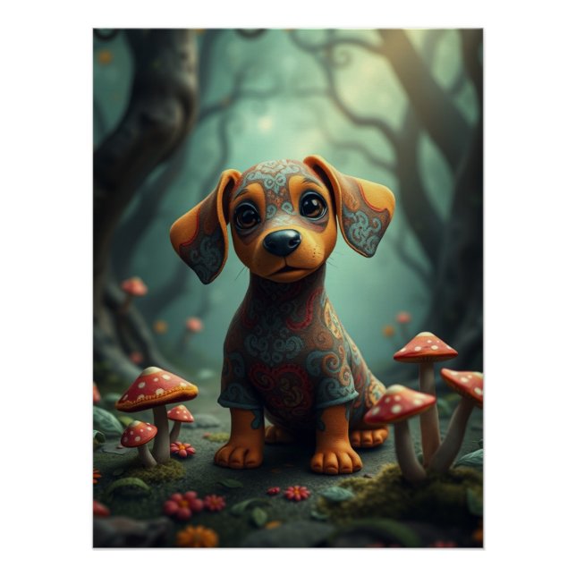 Poster Imaginaire Dachshund Puppy Art (Devant)