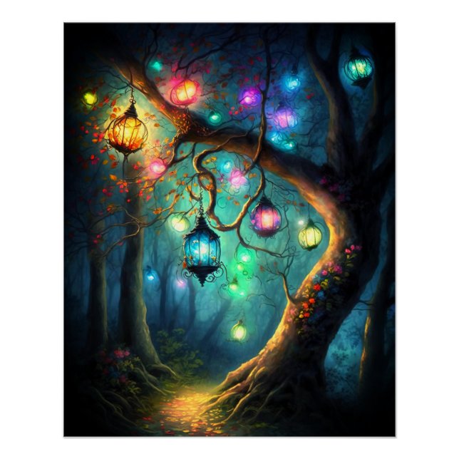 Poster Imaginaire de forêt enchantée fée magique Pixie Po (Devant)