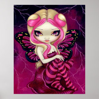 Poster Imaginaire de la foudre rose Art Imprimer