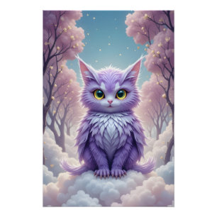 Poster Imaginaire Feline céleste