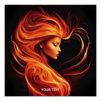 Imaginaire Flammes Flammes Flamme Fille Vive