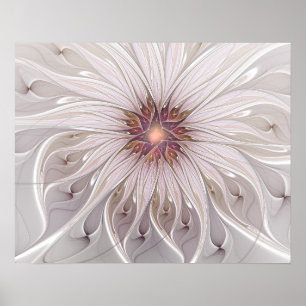 Poster Imaginaire Floral, Abstraite Fleur Pastel Moderne