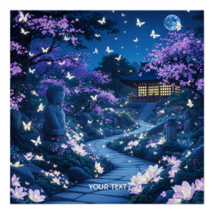 Poster Imaginaire Joli violet Fleurs de jardin