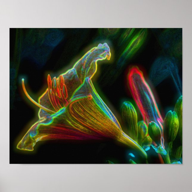 Poster Imaginaire Lily Abstrait Flower Art (Devant)