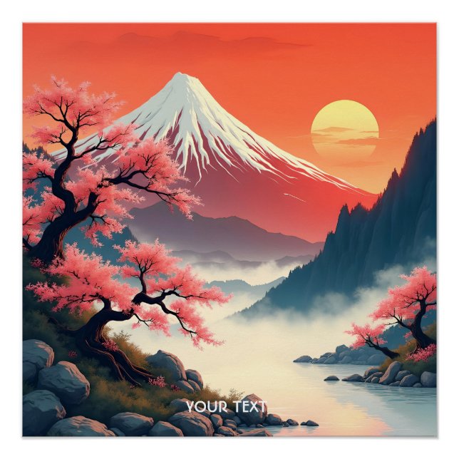 Poster Imaginaire Mare Mountain Sun Sakura (Devant)