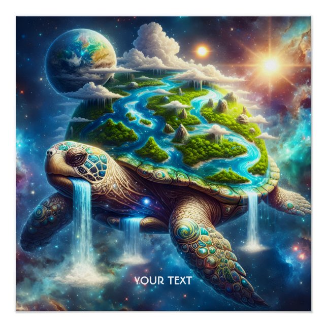 Poster Imaginaire Mare Turtle Espace Terre (Devant)