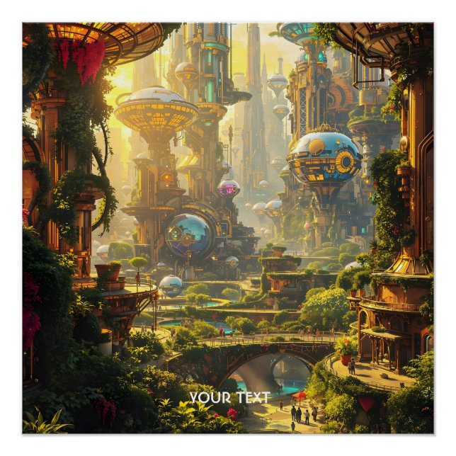 Poster Imaginaire Mare Vert Future Ville (Devant)