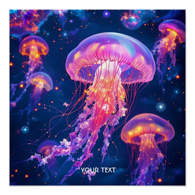 Poster Imaginaire Mélange Déchets Jellyfish Mer (Devant)