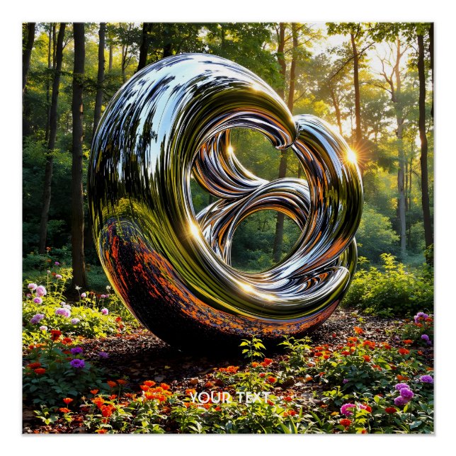 Poster Imaginaire mignon Abstrait Chrome Structure (Devant)