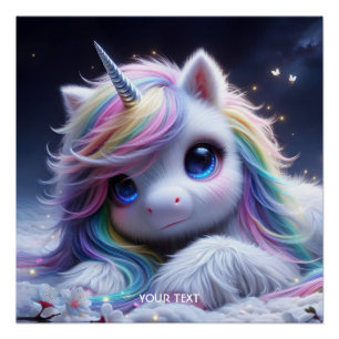 Poster Imaginaire mignon Bébé Bébé Unicorne