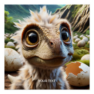 Poster Imaginaire mignon bébé Dino Jungle