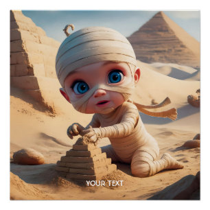 Poster Imaginaire mignon bébé Egypte ancienne