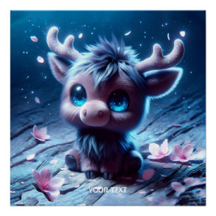 Poster Imaginaire mignon Bébé joyeux Moose
