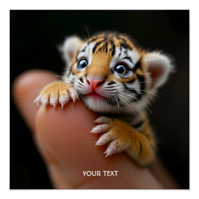 Poster Imaginaire mignon bébé Tiger doigt (Devant)