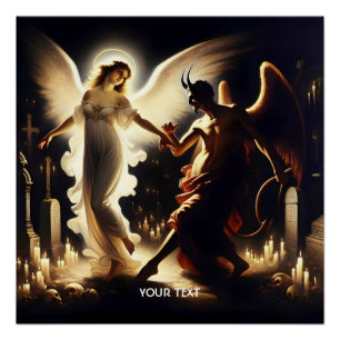 Poster Imaginaire mignon Demon Ange Danser