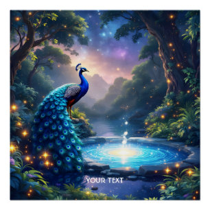 Poster Imaginaire mignon Nuit Poudre Peacock