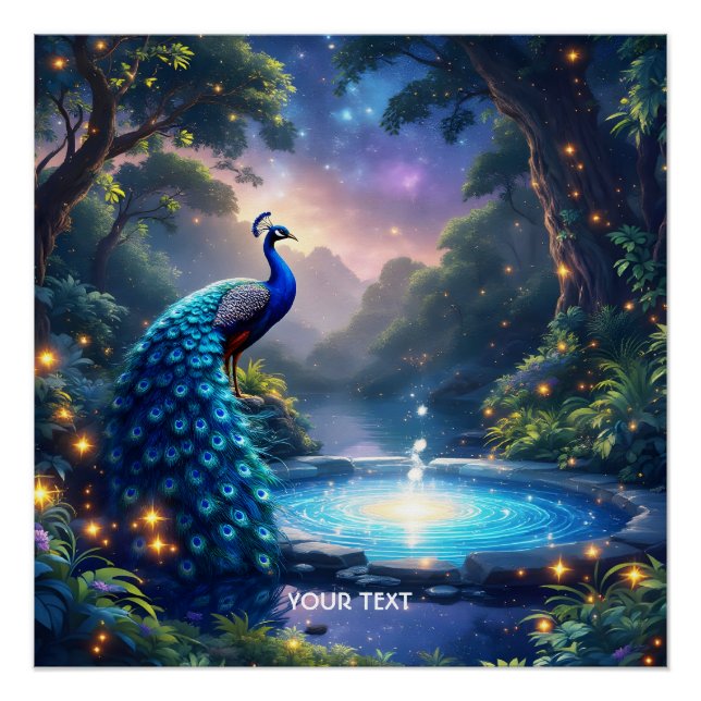 Poster Imaginaire mignon Nuit Poudre Peacock (Devant)