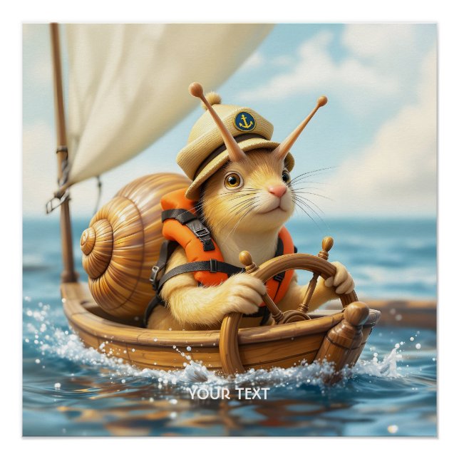 Poster Imaginaire mignon Serrure de direction Voilier (Devant)