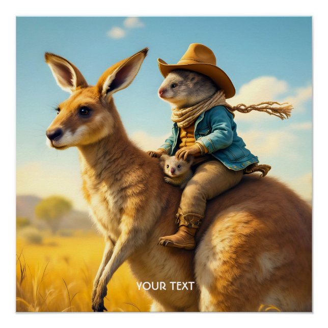 Poster Imaginaire mignon Wombat Kangaroo Koala (Devant)