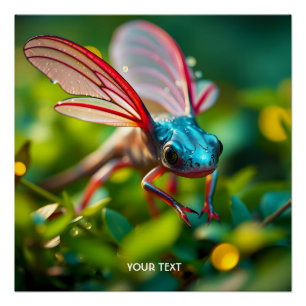 Poster Imaginaire Mignonne Axolotl Avec Ailes