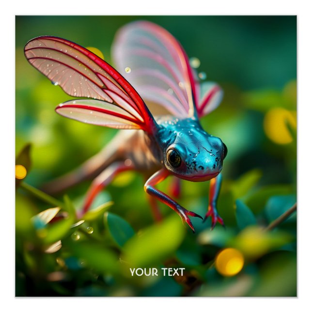 Poster Imaginaire Mignonne Axolotl Avec Ailes (Devant)