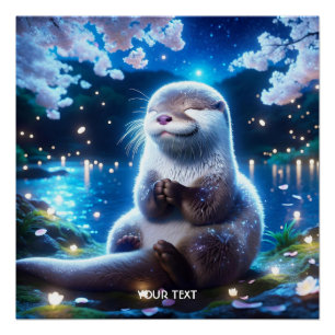Poster Imaginaire Mignonne Bonne Nuit Otter