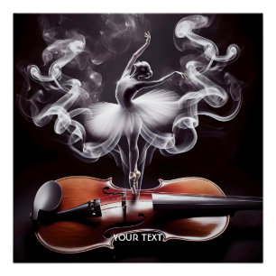 Poster Imaginaire Mignonne Danser Ballerina Violon