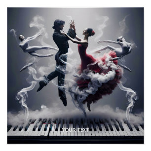 Poster Imaginaire Mignonne danseuse Ballerina Piano