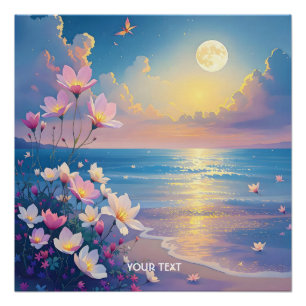 Poster Imaginaire Mignonne Fleurs Roses De Mer