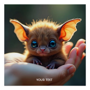 Poster Imaginaire Mignonne petite main de chauve-souris