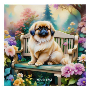 Poster Imaginaire Mignonne Petites Fleurs de Chien
