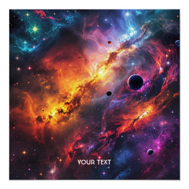 Poster Imaginaire Mignonne Scènes d'espace Collage (Devant)