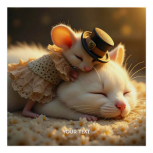 Poster Imaginaire mignonne souris souris amour chatte