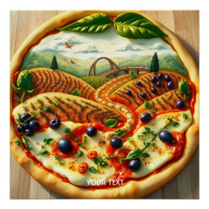 Poster Imaginaire Mignonne Whimsical Paysage Italien