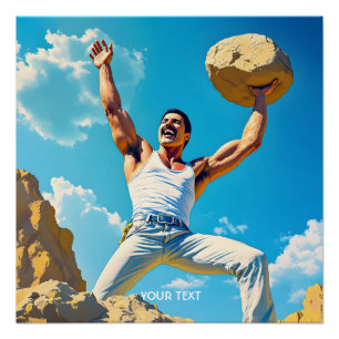 Poster Imaginaire Rocher Mignonne Montagnes Nuages