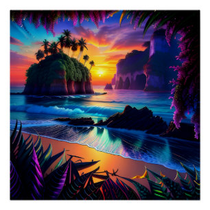 Poster Imaginaire Tropical Beach Trois