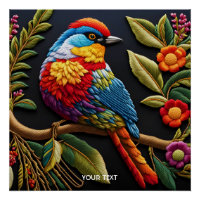 Imaginaire Vivid Vibrant Brodé Oiseau