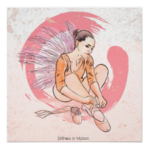 Poster Immobile en mouvement – Ballerine minimaliste & En