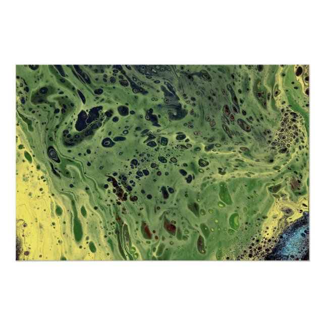 Poster Impression d'affiche abstraite vert gras Fade Away (Devant)