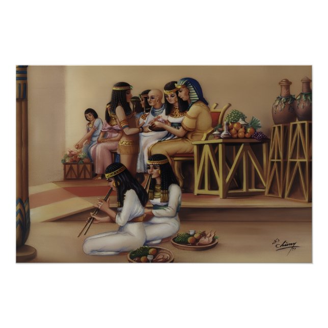 Poster Impression d'art fine de banquet royal égyptien an (Devant)