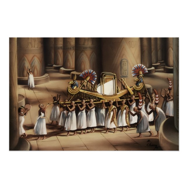 Poster Impression d'art sacré de procession égyptienne an (Devant)