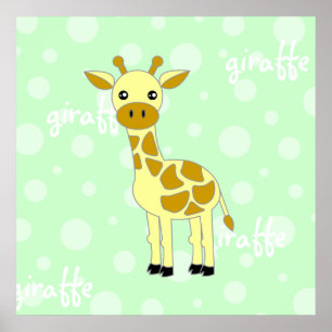 Poster / Impression de bébé girafe mignon